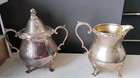 Vintage Wallace Cream Sugar Bowl Silver Plate Dust Tarnish Bags Zippers Heavy — photo 2