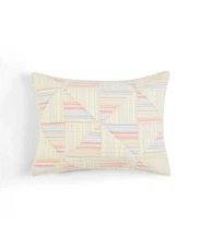 Martha Stewart Collection Flora Fauna Yarn Dye Patchwork cotton Standard Sham