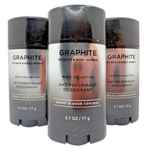 Bath Body Works Graphite For Men Antiperspirant Deodorant 2.7 Oz x3