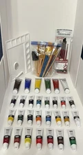 New Langnickel Royal Artist Paint Brushes Lot & 98% New Paint ~ Assorted Colors