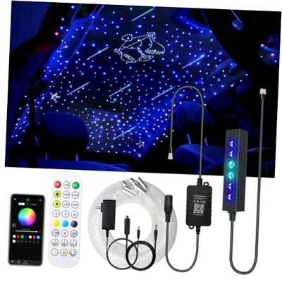  3.2W 6-Hole RGB APP Multiple Color Fiber Optic Lights Kit, 120pcs*0.03in*2m