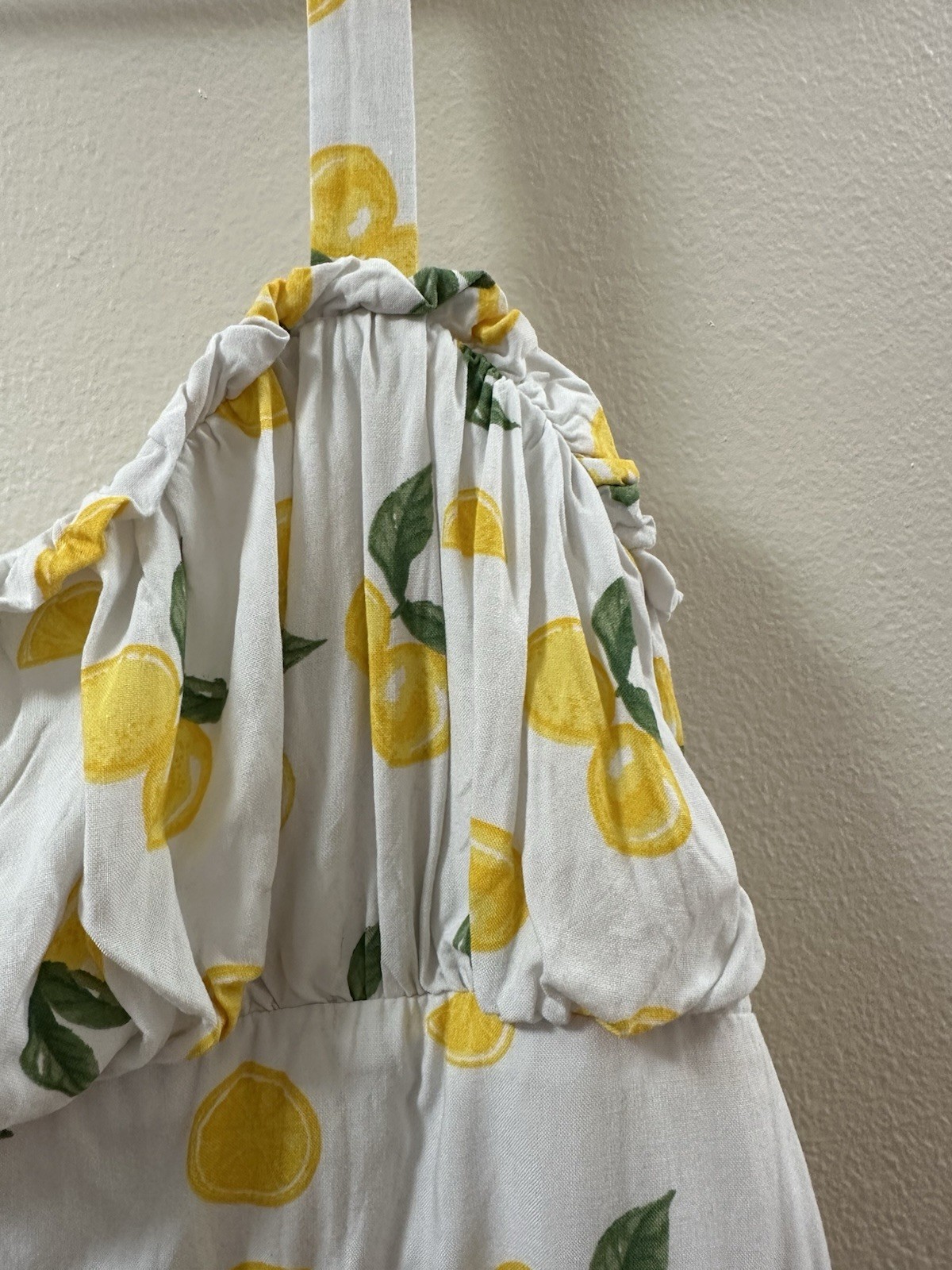 Abito prendisole Fila XL stampa limone primavera estate swing increspato regolabile