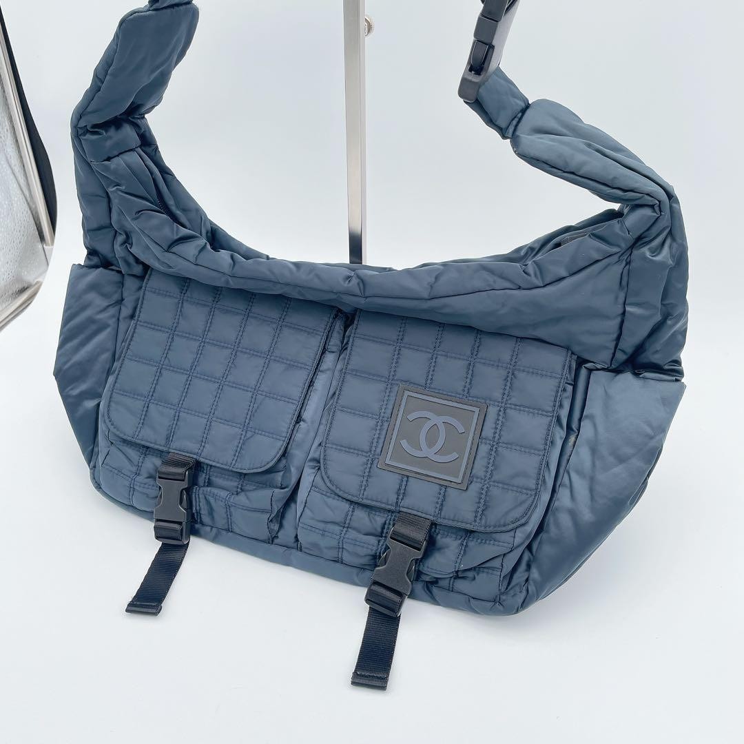 Chanel Navy Nylon Shoulder Bag Sports Line Authentic Pre-Owned Japan