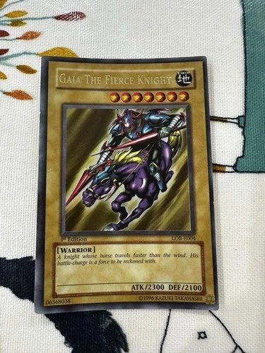 Yu-Gi-Oh! TCG Gaia the Fierce Knight LOB-E004 1st edition.