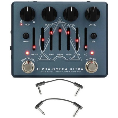 Darkglass Alpha Omega Ultra Dual Bass Preamp/OD Pedal with EBS Patch Cables