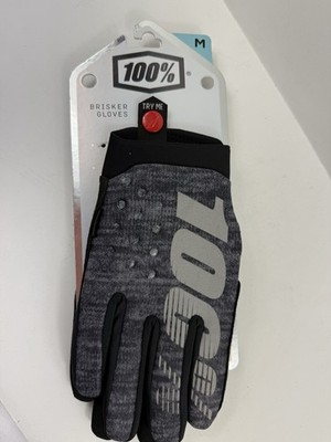 100% Brisker Gloves - Cold Weather - Gray Men's Size Medium