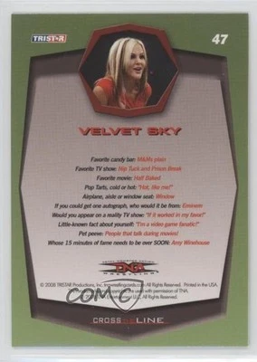 2008 TRISTAR TNA Wrestling Cross the Line Top Rope Velvet Sky #47 Foto 2 de 2