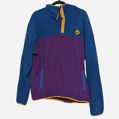 Outdoor Afro x REI Co-op Colorblock Quarter-Zip Fleece Hoodie - Sonic Purple & B