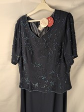 Brand new Pengyuan Navy Blue Floral Sequin maxi dress xl size 18