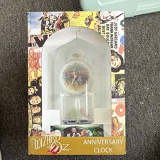 Wizard of Oz Anniversary Clock Rotating Emerald City Ruby Slippers Glass Dome