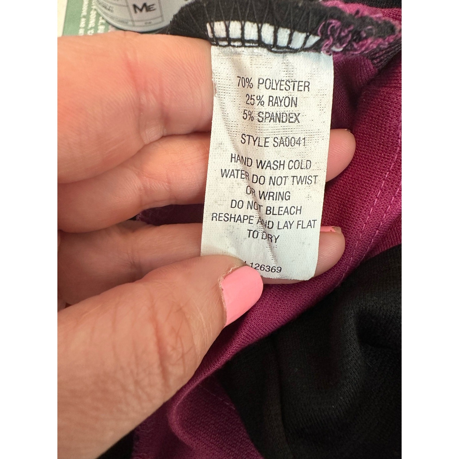 Basic House black pink stripes pull on mini skirt… - image 4