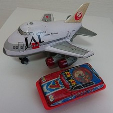Vintage Japanese Tin Toy Plane Car Showa Era