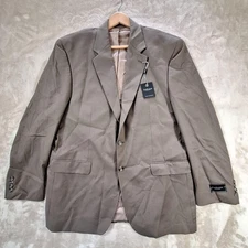 Van Heusen Blazer Mens 46 Long Taupe 100% Wool Suit Separates Single Vent NWT