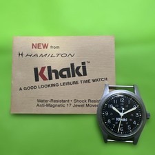 Hamilton Khaki Manual Winding Watch 17 Jewels Water Resistant Unisex Used