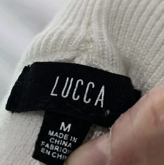 Lucca свитер брюки женщин средний белый широкая нога высоты трикотажа толщиной тянуть на - Изображение 3 из 4