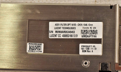 Lucent 408853166 1546.12nm R21FLTR1 150-1208-11-01 ASSY,FILTER OPT W/ID-CH39 NEW