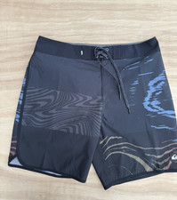 Quiksilver Men Highline Boardshorts Navy Gray Print 19" Mid leng Poly Free Ship