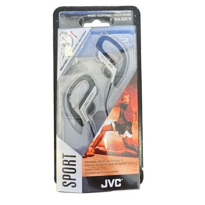 JVC HA-EB75-S Sport Ear-Clip Headphones - Silver Splash Proof Bass Boost NEW