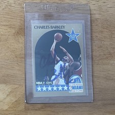 1990-91 NBA Hoops - All-Star Game Charles Barkley #1 On Card Autograph 