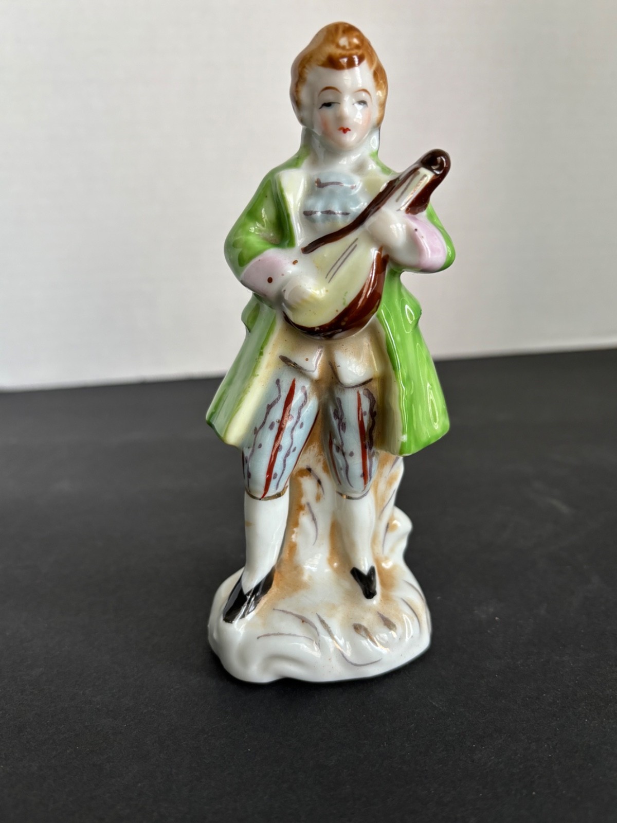 Occupied Japan Vintage Ceramic Figurine Man Playing Lute