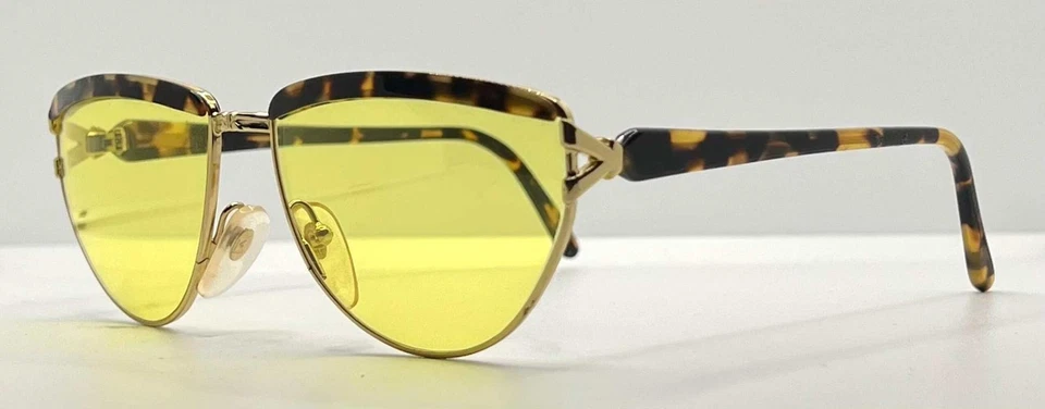 Kador MOD. Gafas de sol italianas K 80 vintage - lentes personalizadas amarillas nuevas - 57 mm - sin usar Foto 4 de 4