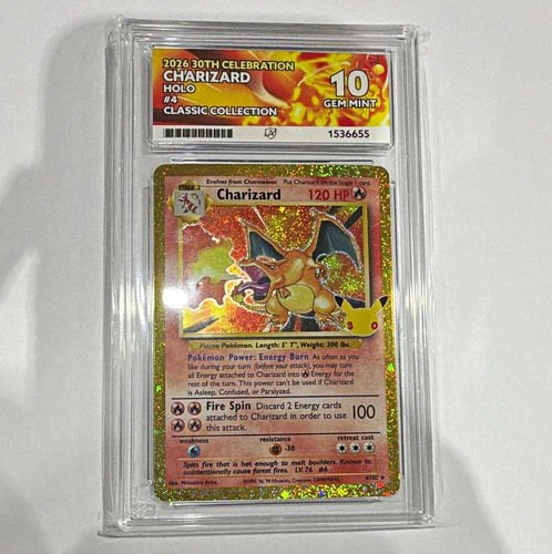 Charizard 30th anniversary classic collection holo, 4/102 ace 10