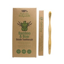 Natural Bristle Bamboo Toothbrush with Boar Bristles - Totally Biodegradable ...