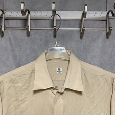 Borrelli Shirt Men 17 1/2 Beige Button Up Italy Napoli Dress Academia Luxury 44