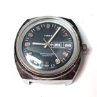 VTG 1974 MEN'S TIMEX VISCOUNT AUTOMATIC NAVY BLUE DIAL WRISWATCH RUN'S