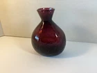 Blenko Vase Deep Purple Amethyst Bottle Crackle Glass 5” Inch USA Hand blown