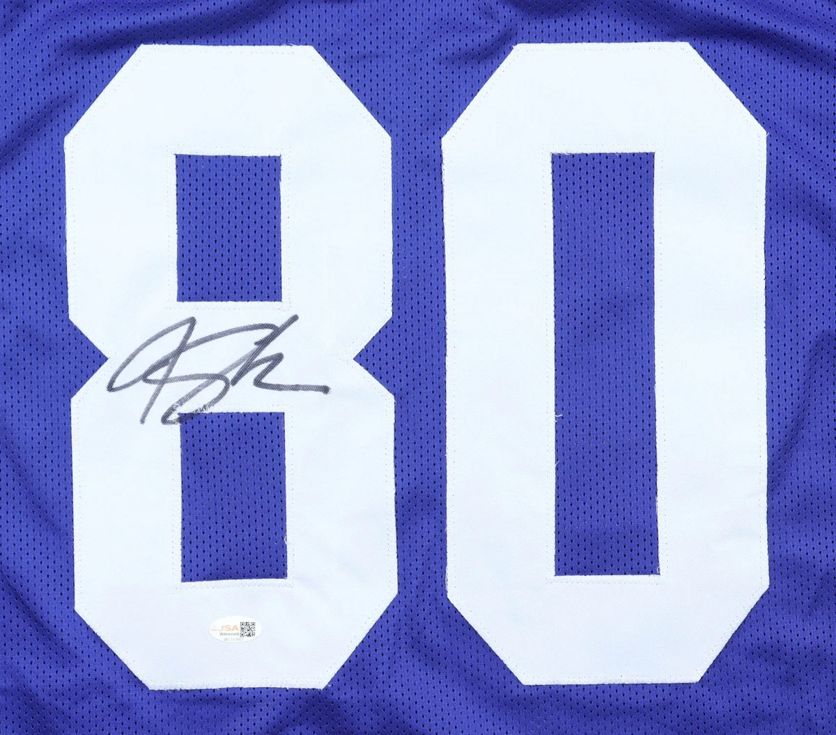 Jeremy Shockey Autographed New York Giants Blue Custom Jersey JSA COA