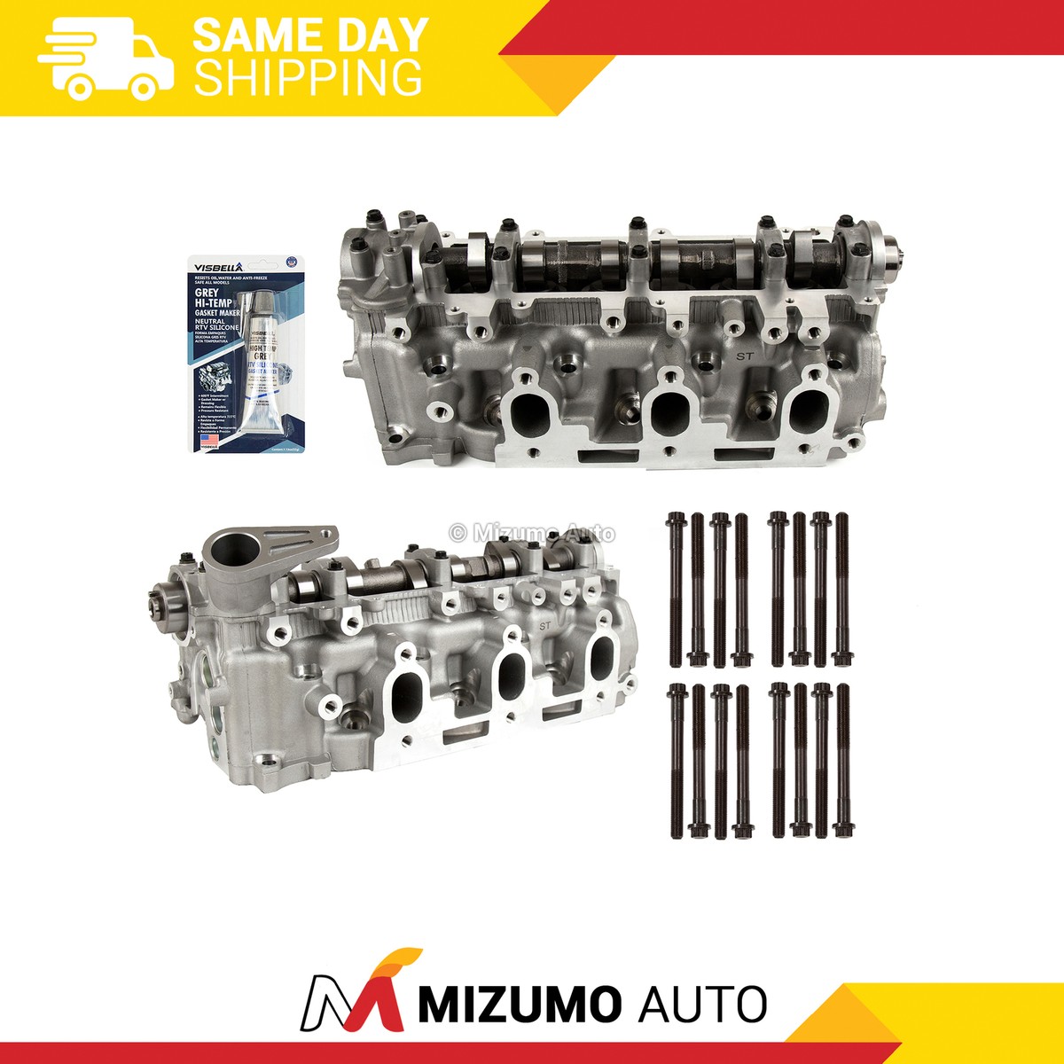 Left & Right Cylinder Head w/ Bolts Fit 88-95 Toyota 3.0L SOHC