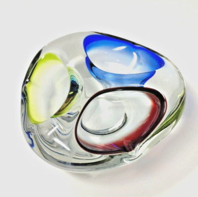 工芸品 Vetri Murano Ashtray 工芸品 Vetri Murano Ashtray Vintage Murano Art Glass Tri