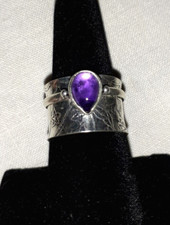 Amethyst 925 Sterling Silver Spinner Ring 7.75 NWOT USA