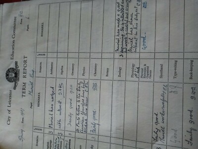 A7e  Ephemera 1937 school report the newarke school leicester muriel king spring