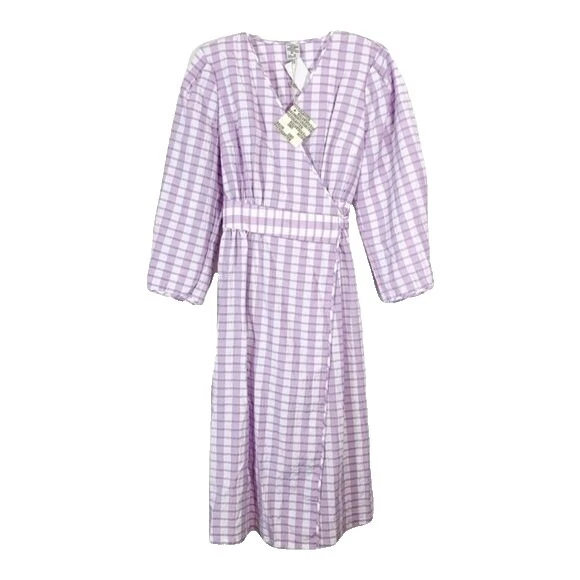 Cotton 3/4 Sleeve Wrap Dresses