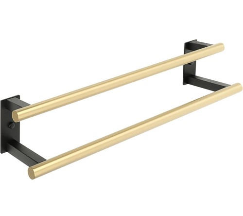 Wall Mounted Towel Holder, Towel Racks, Towel Bar For Bathroom Gold And Black