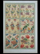 FRENCH 18th SEASHELL TISSUES - 1877 LITHOGRAPH - FRANCE, ORNAMENTS, PILLEMENT