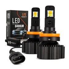 2PCS H8 LED Headlight/Fog Light High Low Beam Bulbs Dual Colors White Yellow