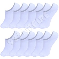 6 Pairs Women's No Show Liner Socks Invisible - White Peds