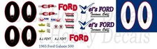  00 AJ Foyt Vel's Ford 1965 1/64th Scale Slot Car Waterslide Nascar Decals