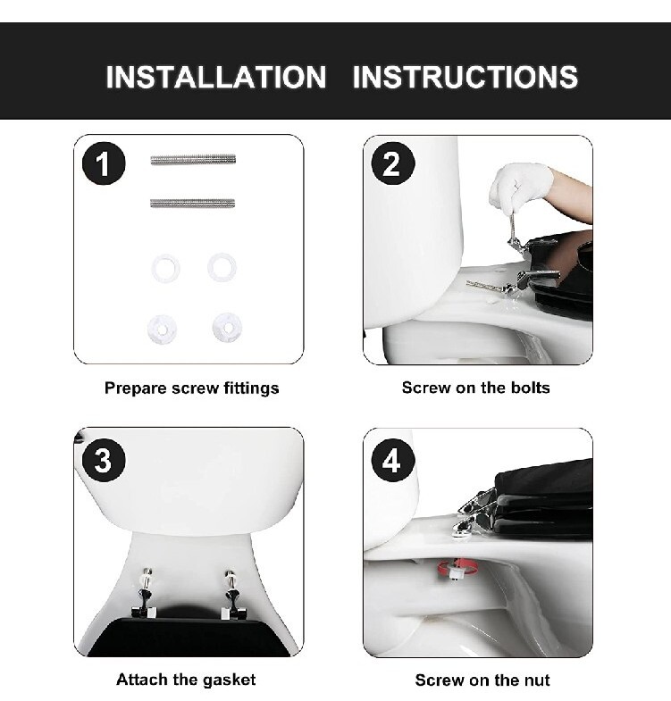 Angel Shield Toilet Seat with Zinc Alloy Hinges QuietClose Elongated