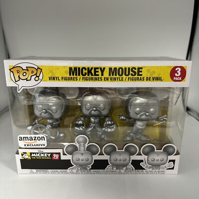 Funko POP! Mickey Mouse 90 Years 3 Pack Vinyl Figures, Amazon Exclusive, New