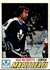 Jack Valiquette Signed Autographed 1977-78 Topps card Toronto Maple Leafs