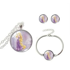 "Tangled" Handmade Jewelry Set with Rapunzel in Purple Dress