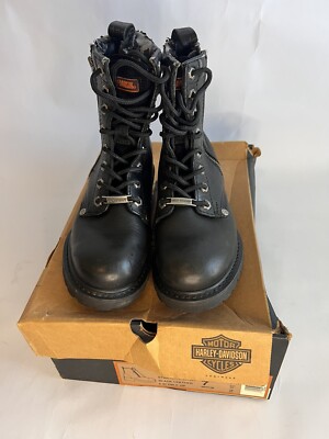 Harley-Davidson Womens Motorcycle Boots Black 82041 Shawnee Lace