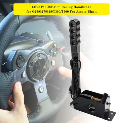 14Bit PC USB Sim Racing Handbrake For Asseto for G25/G27/G29/T300/T500 Black US