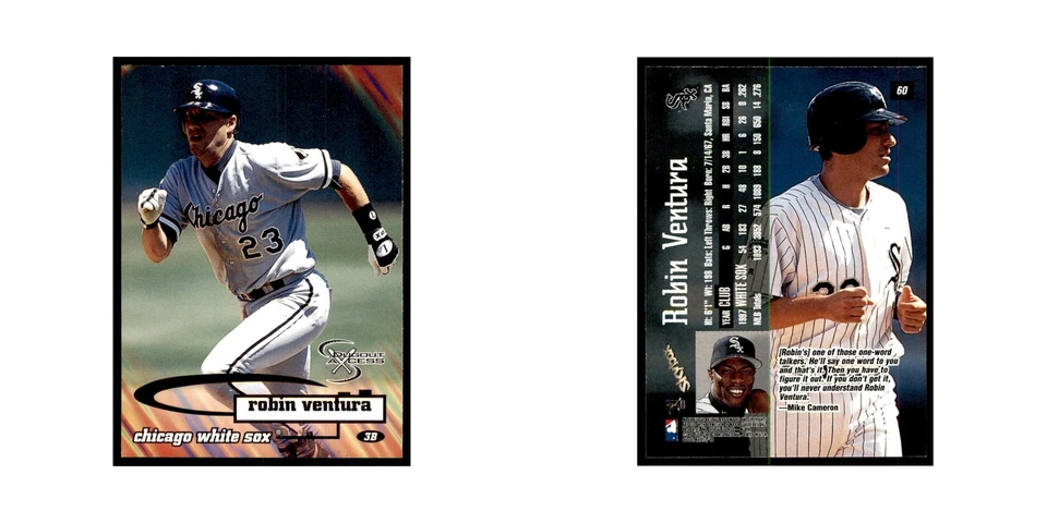 1998 SkyBox Dugout Axcess Robin Ventura Baseball Cards #60 - Image 3 of 3