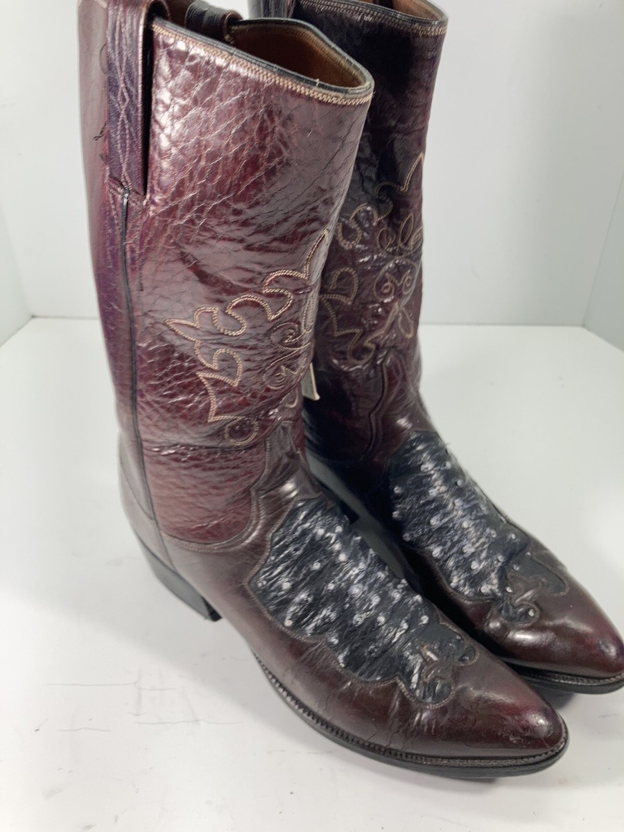Lucchese オーストリッチ ブラックチェリー Cliff Boot - Black Cherry/Black - Lucchese