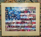 Oversized Americana Flag Assemblage Mixed Media Collage Under Glass — photo 1